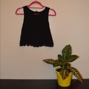 Black Lace Crop Top